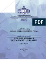 Código de Procedimiento Penal - Bolivia.to-Ley - 1970
