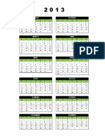 Calendario 2013 - Uma Pagina (Sombra)