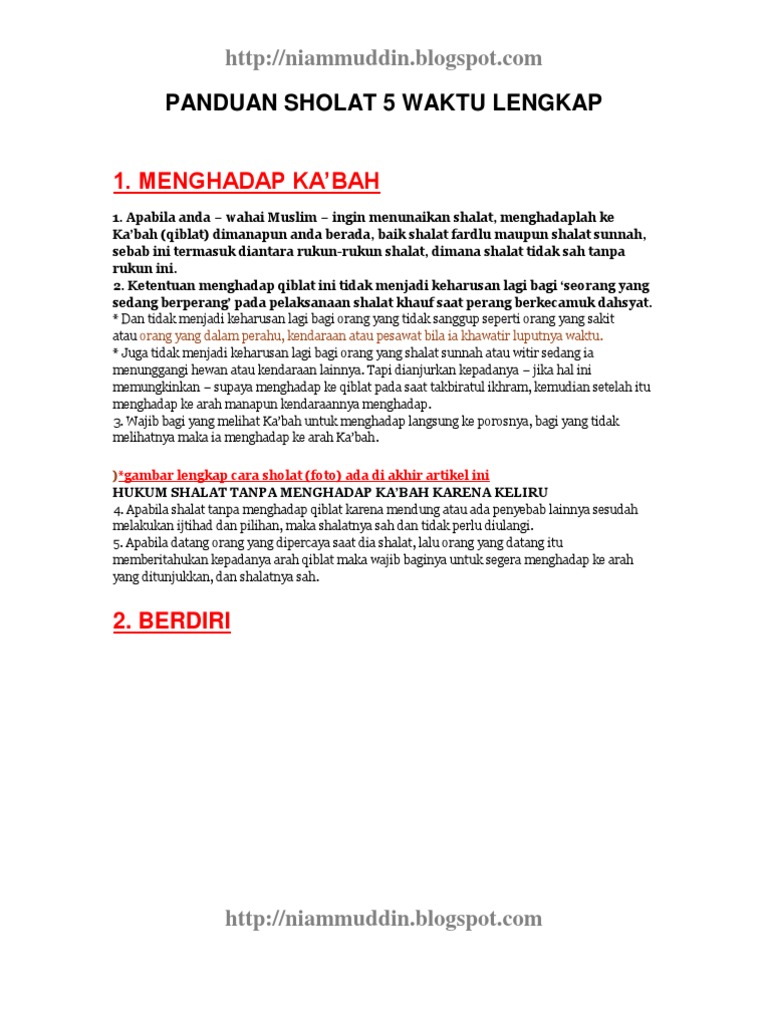Bacaan Sholat Lengkap Doc