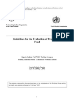 Guidelines For The Evaluation of Probiotics in Food