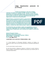 Educador Divulga Depoimentos Pessoais de Participantes Do V Fórum