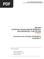 Guião do Trabalho de Pesquisa - Os "Recursos Naturais" nos Exames Nacionais de geografia