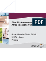 Disability Awareness in South Africa - Lessons From Unisa