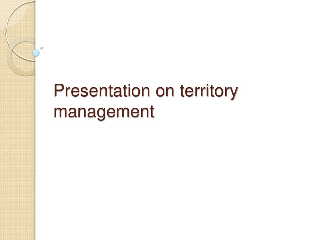 Presentation On Territory Management Pdf Sales Business Economics