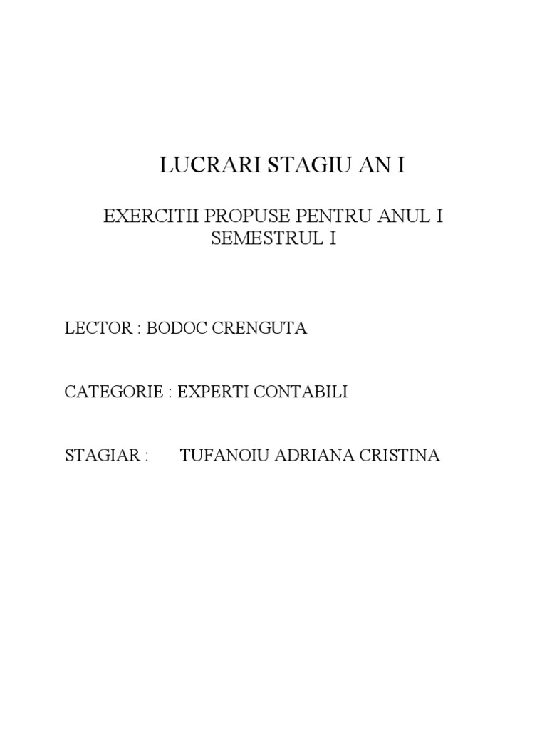 Rezolvare Exercitii Propuse Anul I Sem I | PDF