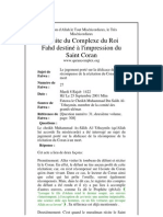 Le Jugement Porté Sur La Dédicace de La Récompense de La Récitation Du Coran À Un Mort