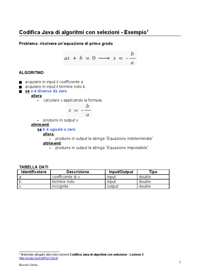 Equazione Primo Grado | PDF