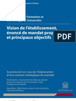 Ontario - Vision de l'établissement, énoncé de mandat proposé et principaux objectifs - l'Université d'Ottawa