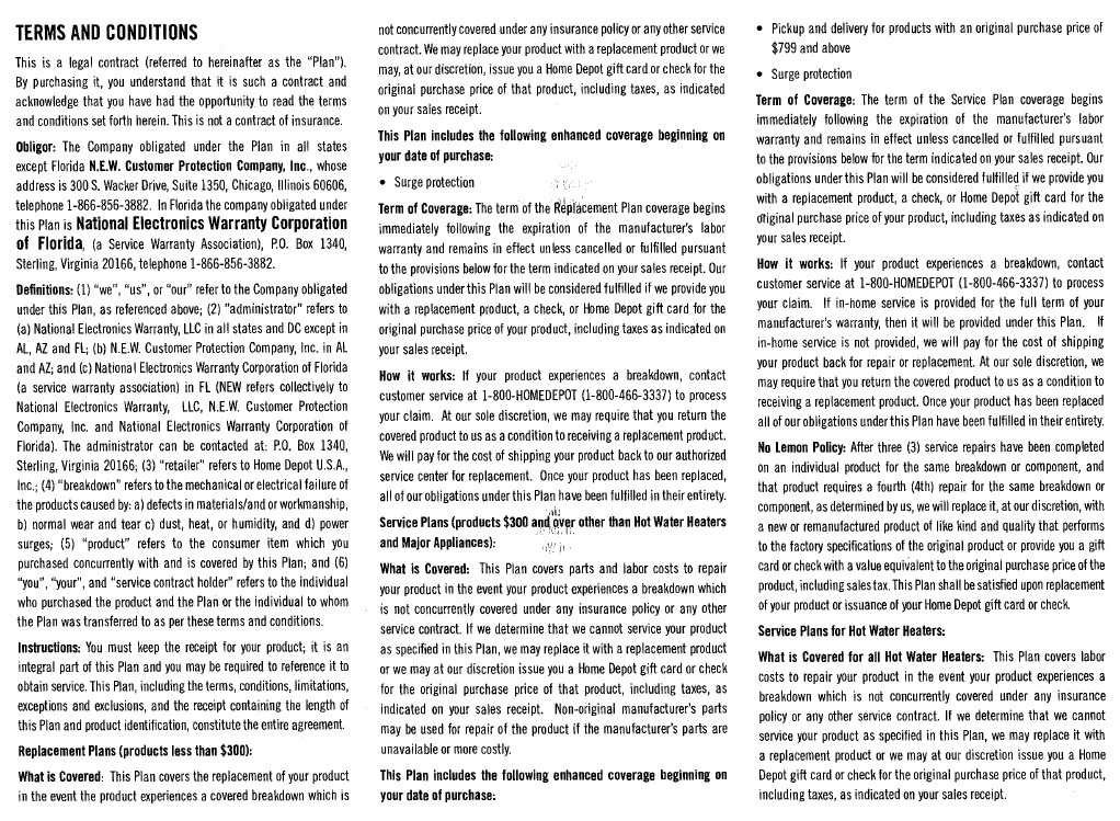 2012 Home Depot Appliance Warranty Download Free PDF Arbitration