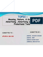 Topic:-: Meaning, Nature, & Scope of Advertising, Advertising and Other Promotional Tools
