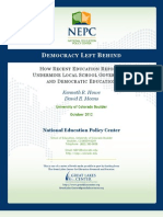 Kenneth Howe and David Meens 2012 - How Recent Education Reforms Undermine Local School Governance and Democratic Education