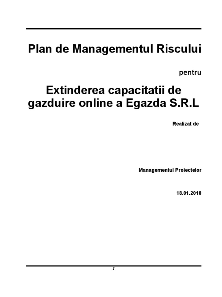 Managementul Riscului in Cadrul Unui Proiect | PDF