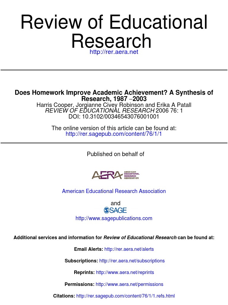 Research on homework effectiveness pdf picture