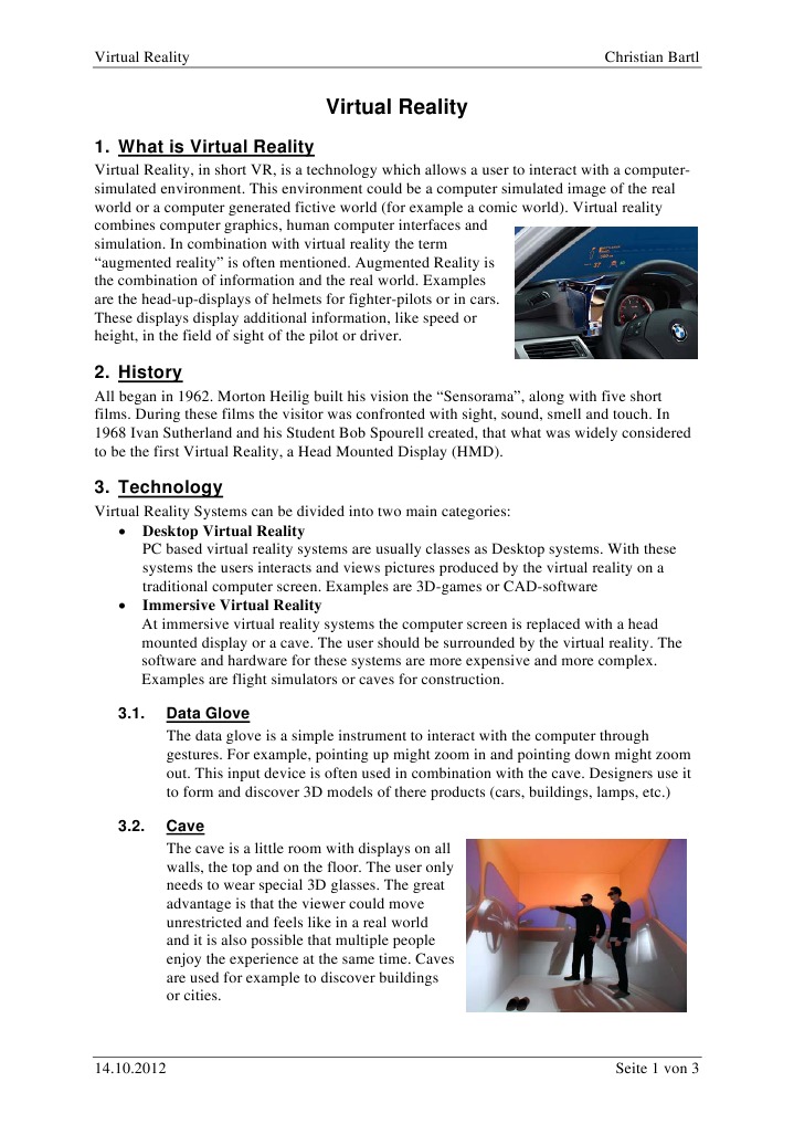 Virtual Reality Pdf Virtual Reality Simulation
