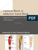 Femoral Block Vs Adductor Canal Block: Regional Analgesia For Total Knee Arthroplasty