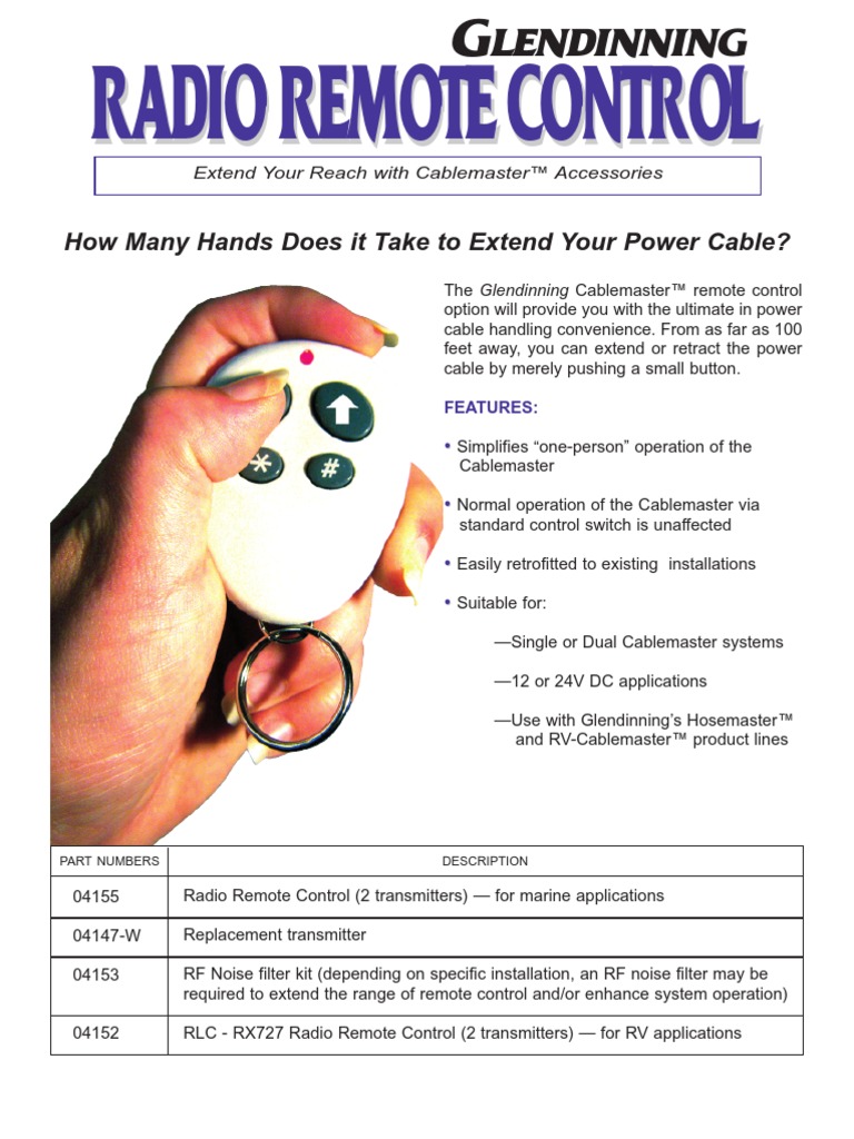 Cablemaster CM Remote Control Brochure PDF Remote Control Switch