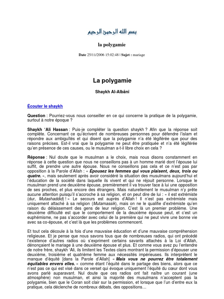 Les Causes De La Polygamie , La polygamie en Afrique – XVYP