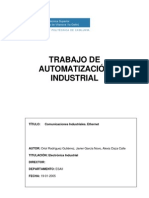 Trabajo de Automatización Industrial: Título: Comunicaciones Industriales. Ethernet