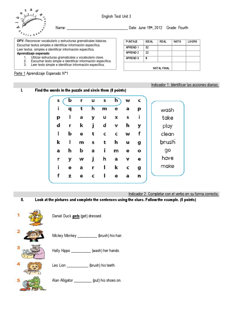 English Test Unit 3 | PDF | Linguistics | Leisure