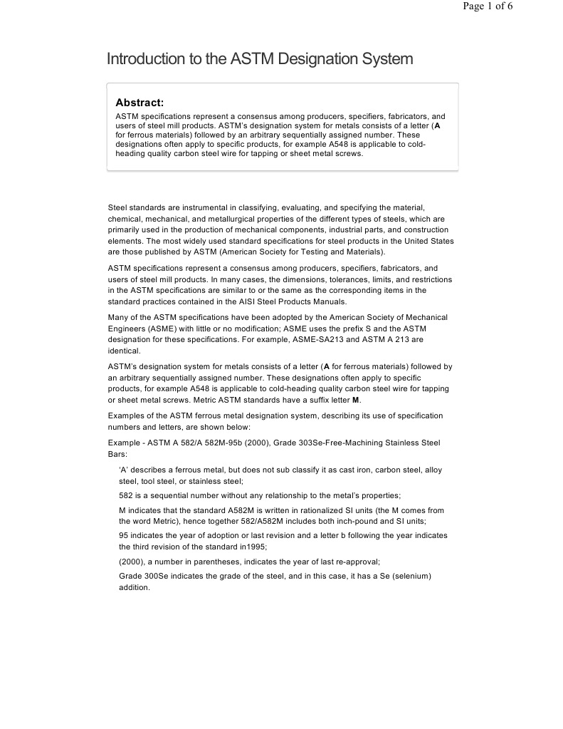 Introduction To The ASTM Designation System | PDF | Fineness | Steel