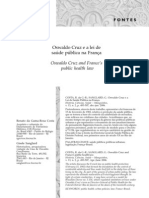 Oswaldo Cruz e A Lei de Saúde Pública Na França Oswaldo Cruz and France's Public Health Law