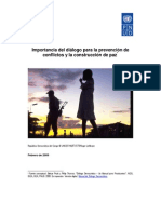 Importancia del diálogo para la prevención de conflictos y la construcción de Paz