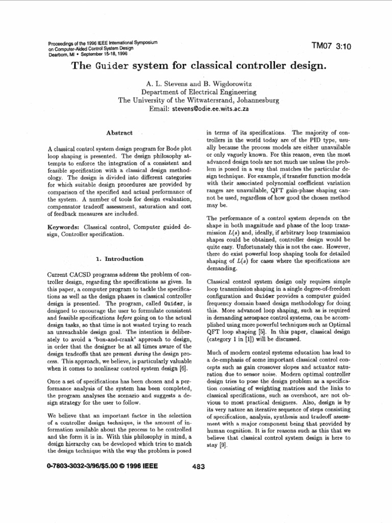 Guider: Classical Control Design Tool | PDF