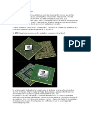 canción golpear barajar Tarjetas Graficas | PDF | Microprocesador | Unidad de procesamiento gráfico