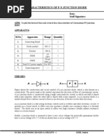 Characteristics of P-N Junction Diode