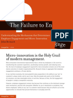 The Failure To Engage: Understanding The Mechanism That Determines Employee Engagement and Micro-Innovation (Issue 97)