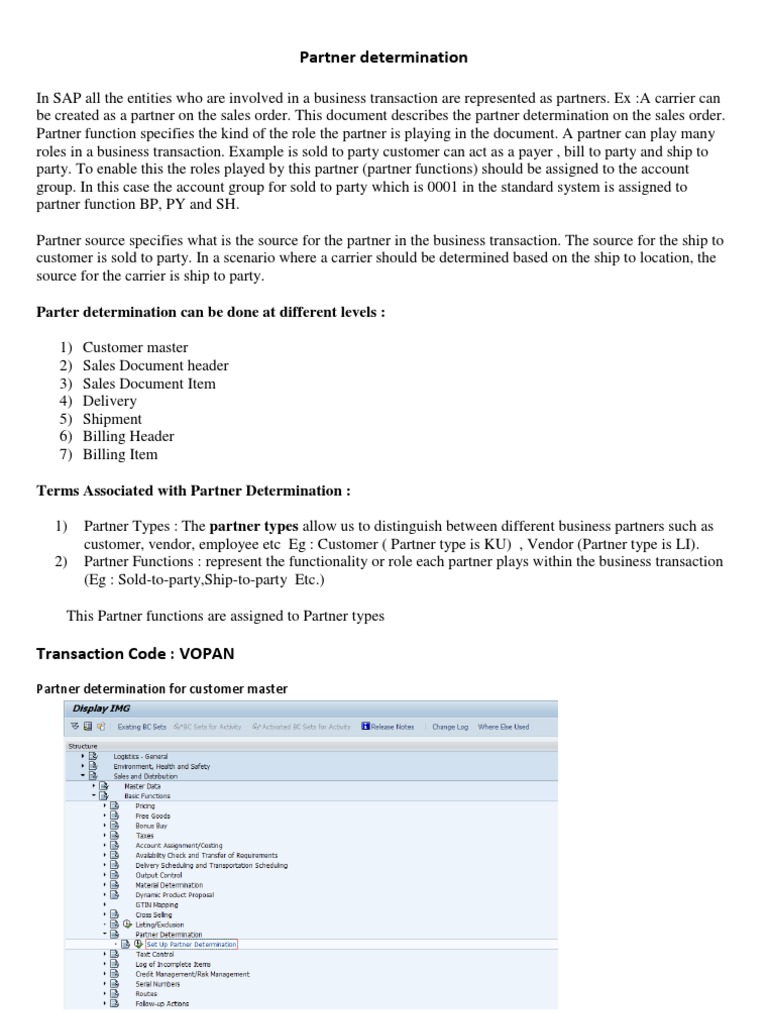 Partner Determination Procedure SAP SD | PDF | Computer Data | Computer ...