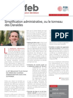 Simplification administrative ou le tonneau des Danaïdes, Infor FEB 32, 18 octobre 2012