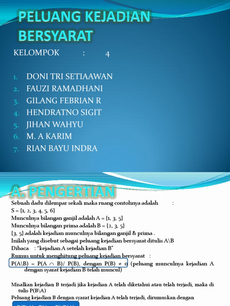 Peluang Kejadian Bersyarat