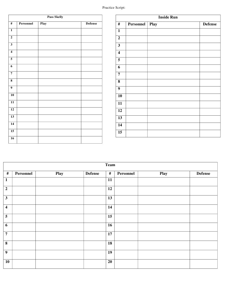 Football Practice Script Template | PDF | Computers