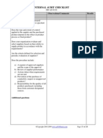 Internal Audit Checklist