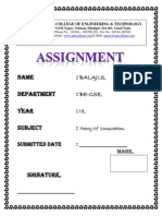 Assignment Front Page