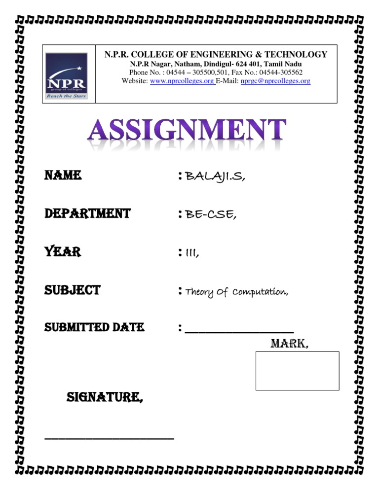 assignment copy pdf