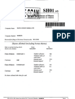 Return of Allotment of Shares 2011