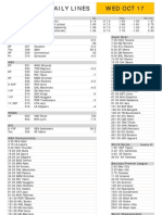 Gametime Daily Lines Wed Oct 17: ML Total Run Line