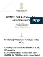 A Gyártmánylapról 82/2012. (VIII. 2.) VM Rendelet