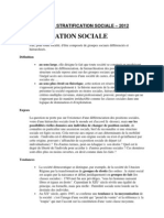 CHAPITRE 1- La Stratification Sociale -2012