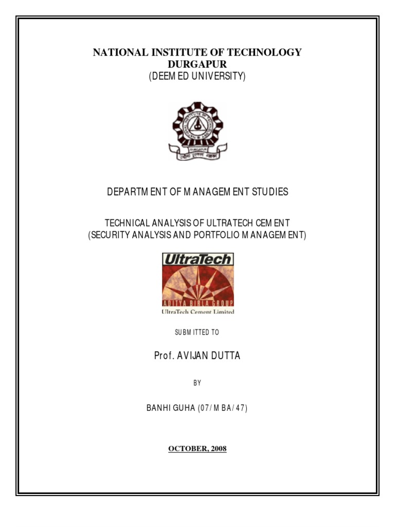 Technical Analysis of UltraTech | PDF | Moving Average | Financial Markets