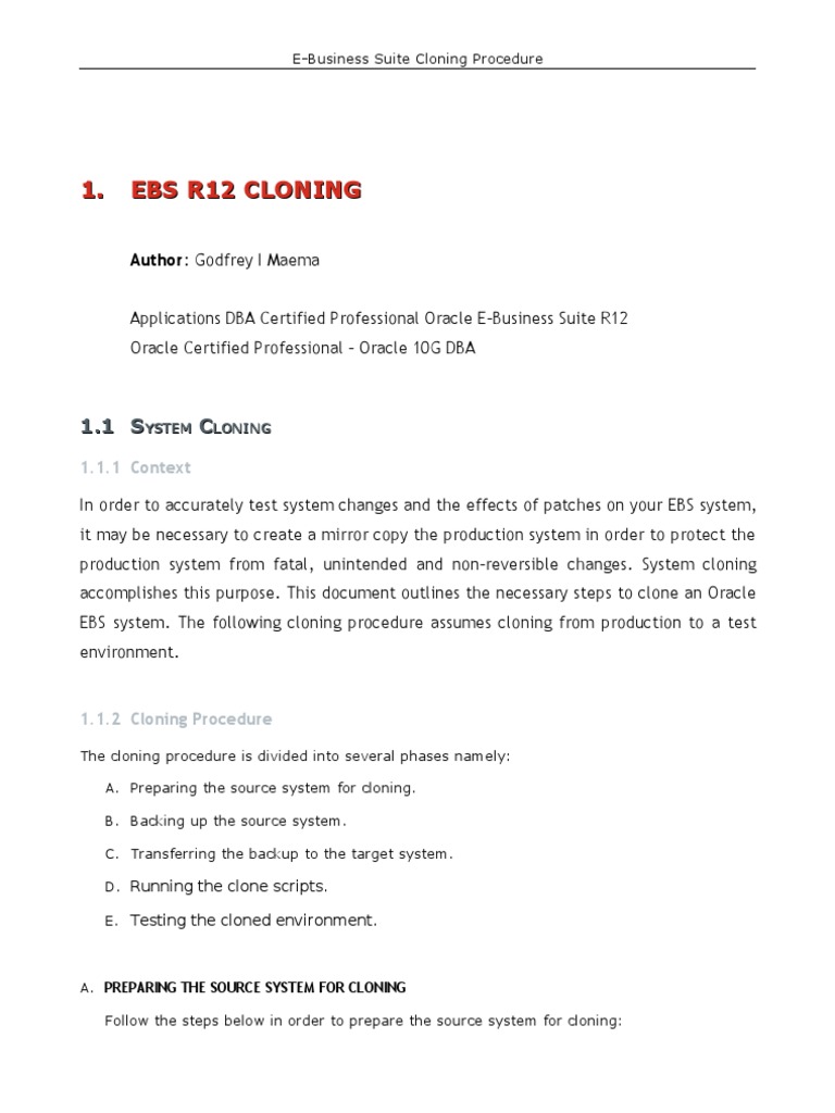 Oracle EBS Cloning Guide | PDF | Databases | Application Software