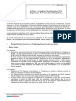 Sondeo de Precios Del Pan en La Región Metropolitana para Septiembre de 2012