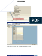 Configuração e cenários de notas QM