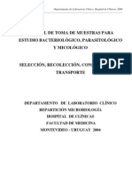 Manual de Toma de Muestras Para Estudio Bacteriologico Parasitologico y Micologico
