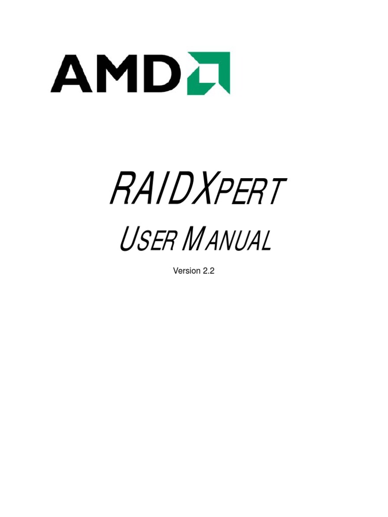 Amd Raidxpert User v2.2 | Personal Computers | Microsoft Windows