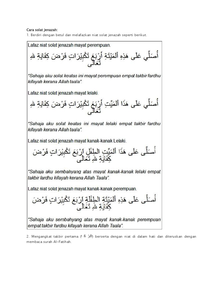 Cara Solat Jenazah Pdf