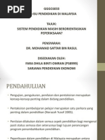 Download SISTEM PENDIDIKAN MASIH BERORIENTASIKAN PEPERIKSAAN  by Fara Dhila SN110392746 doc pdf