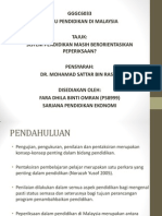 Download SISTEM PENDIDIKAN MASIH BERORIENTASIKAN PEPERIKSAAN  by Fara Dhila SN110392746 doc pdf
